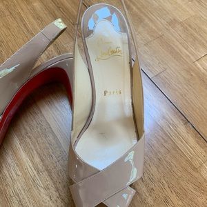 Tan christian louboutin heels